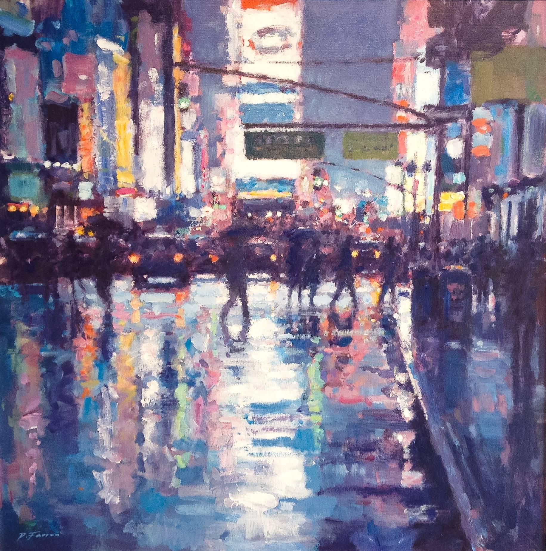 Blue Reflections - US landscape cityscape oil painting impressionism modern art 