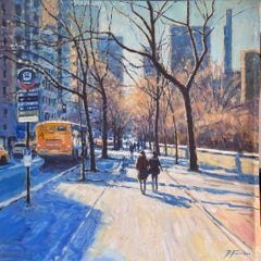 Brighter Winter's Day -original impressionism London painting-contemporary Art