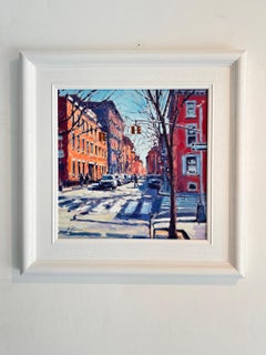 Crossing, Greenwich Village - original impressionism cityscape painting