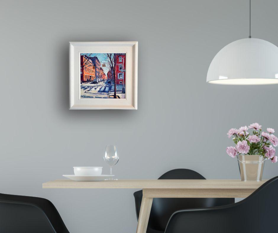 This exceptional artwork is currently on display and available for sale at Signet Contemporary Art Gallery and online.

Crossing, Greenwich Village, New York captures the everyday act of movement as something luminous and choreographed. Rendered in