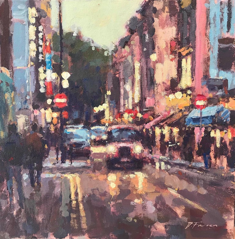 David Farren Greek Street Soho original City landscape painting