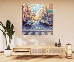 Luz matutina - Greenwich Village - pintura original - obra de arte impresionista