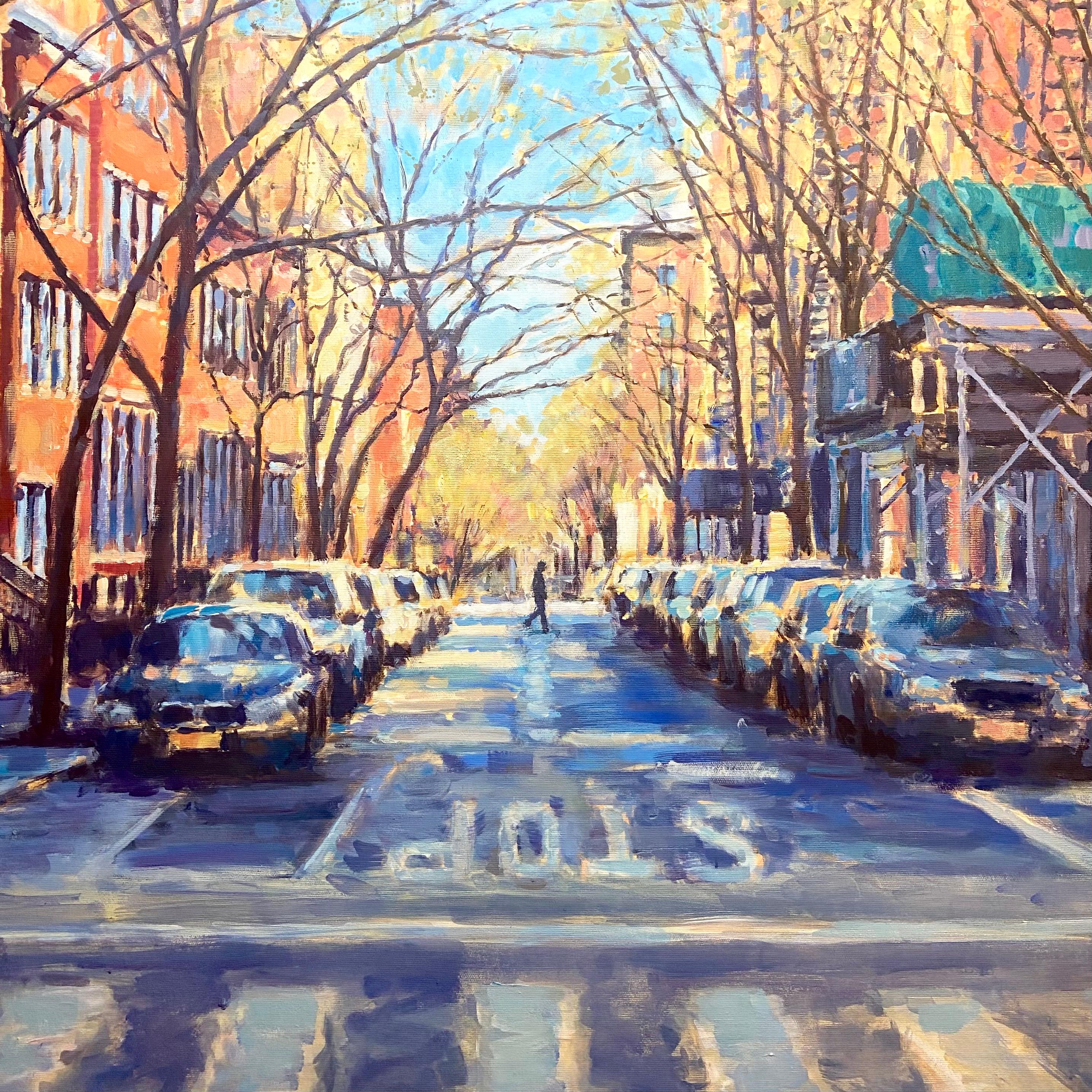 David Farren Figurative Painting - Morning Light - Greenwich Village - original painting - impressionism artwork