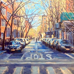 Luz matutina - Greenwich Village - pintura original - obra de arte impresionista