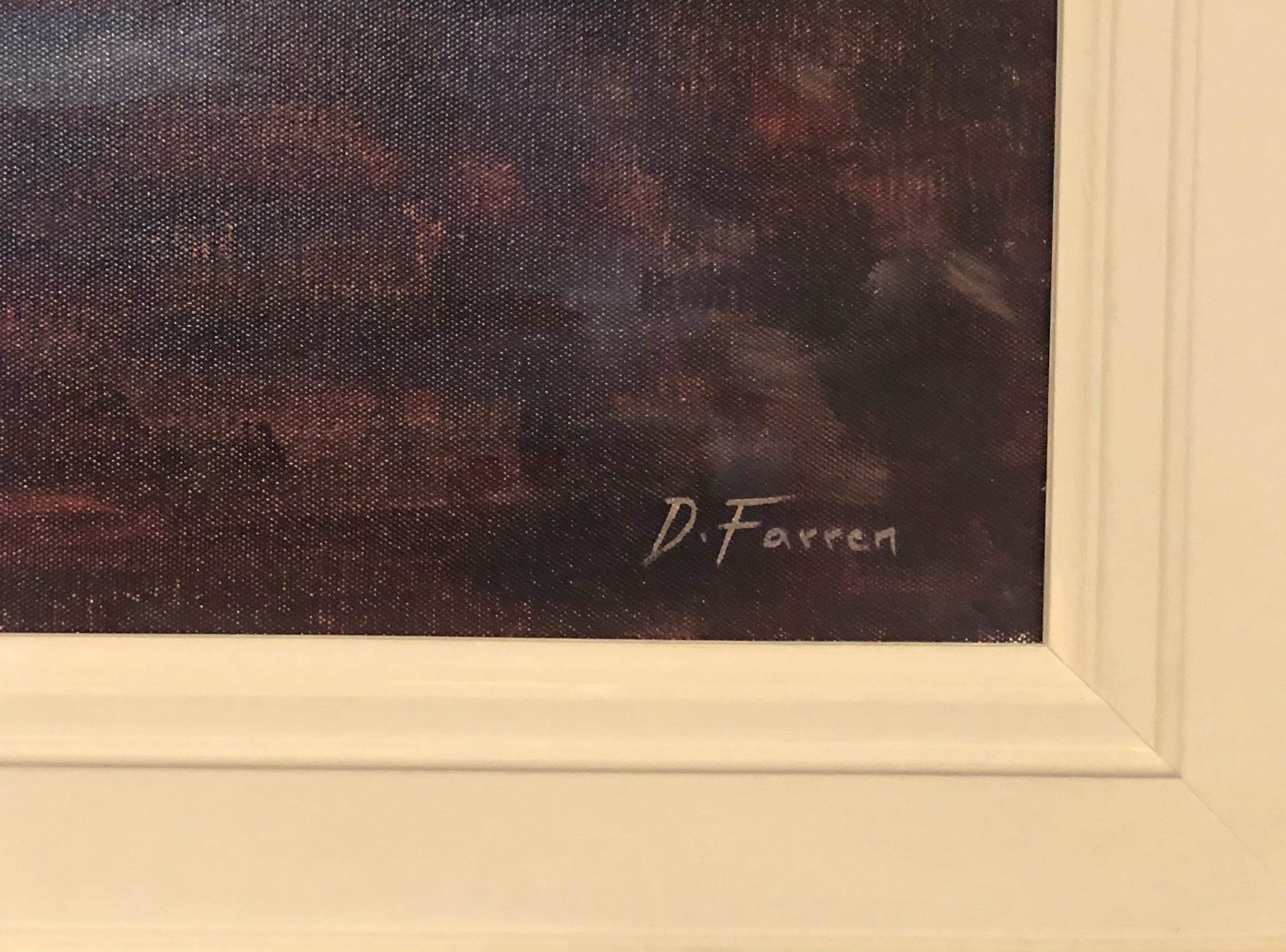 Nacht Herbst St Paul's - London Landschaft Stadtlandschaft Gemälde modern impressionistisch (Impressionismus), Painting, von David Farren