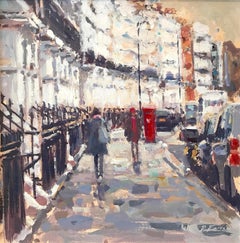 Vintage Oakley Street, Chelsea-original impressionism London painting-contemporary Art