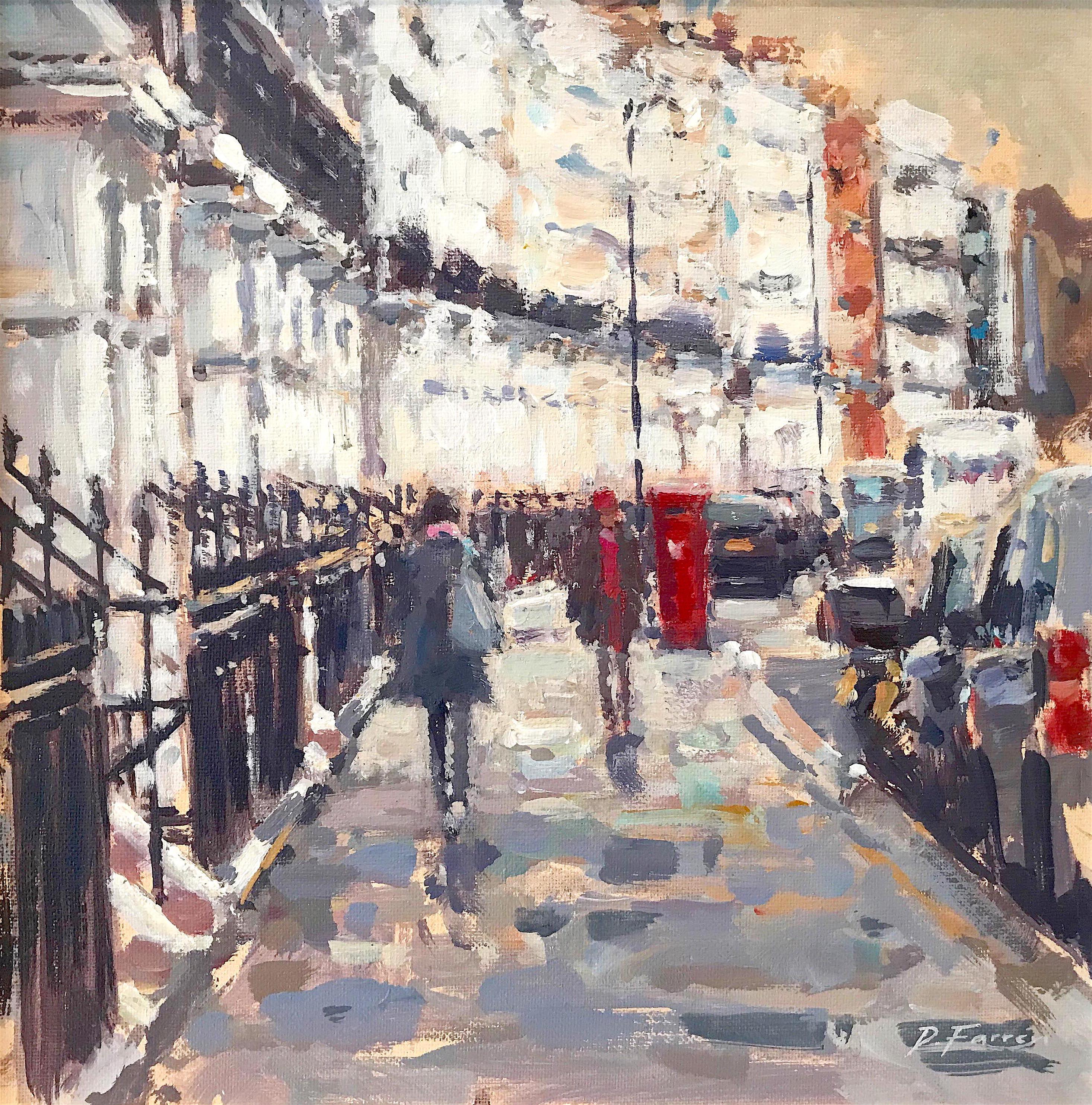 Oakley Street, Chelsea-original impressionism London painting-contemporary Art – Painting von David Farren