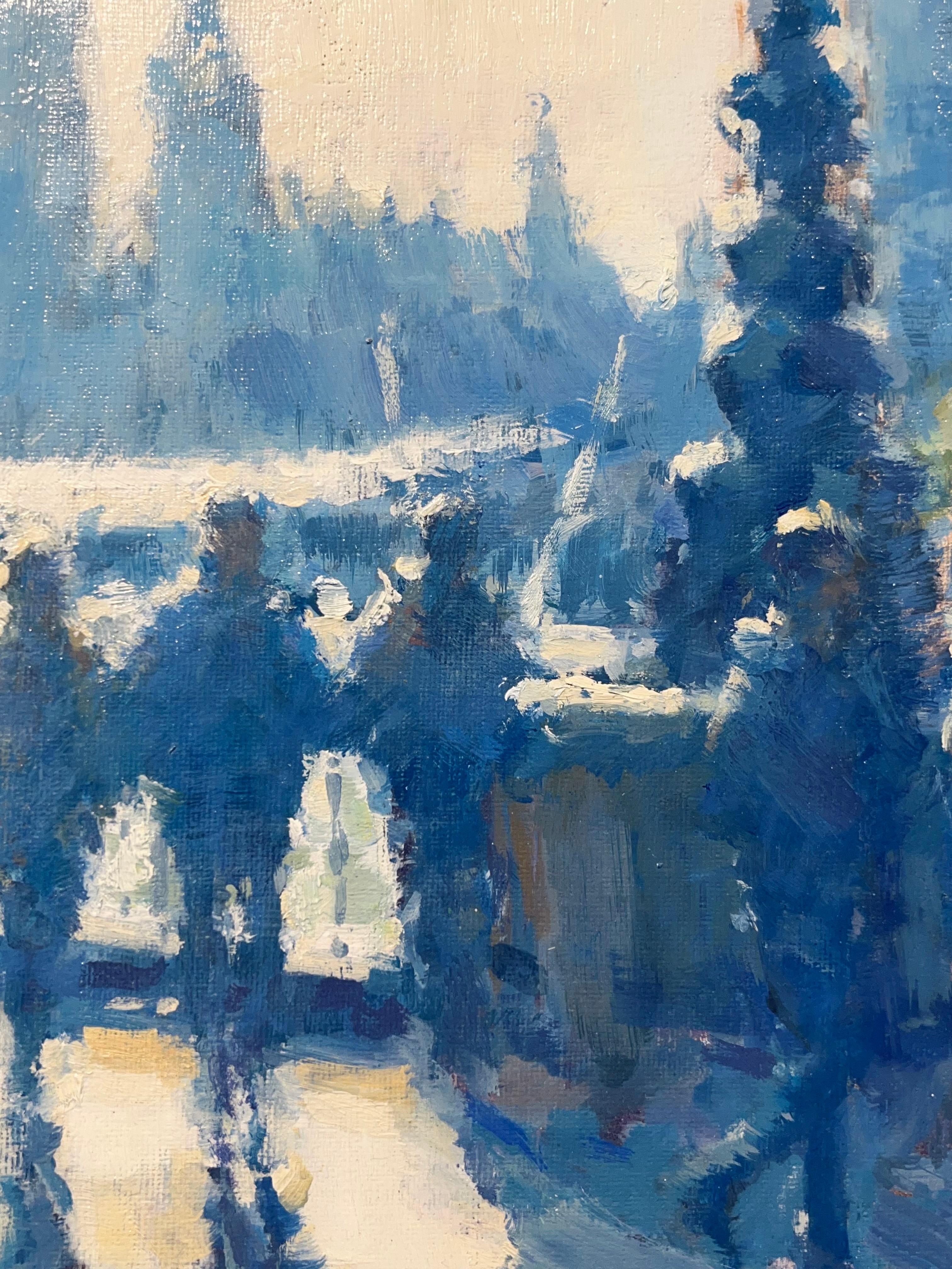 October Sunshine, Southbank- impressionism London cityscape painting- modern art For Sale 1
