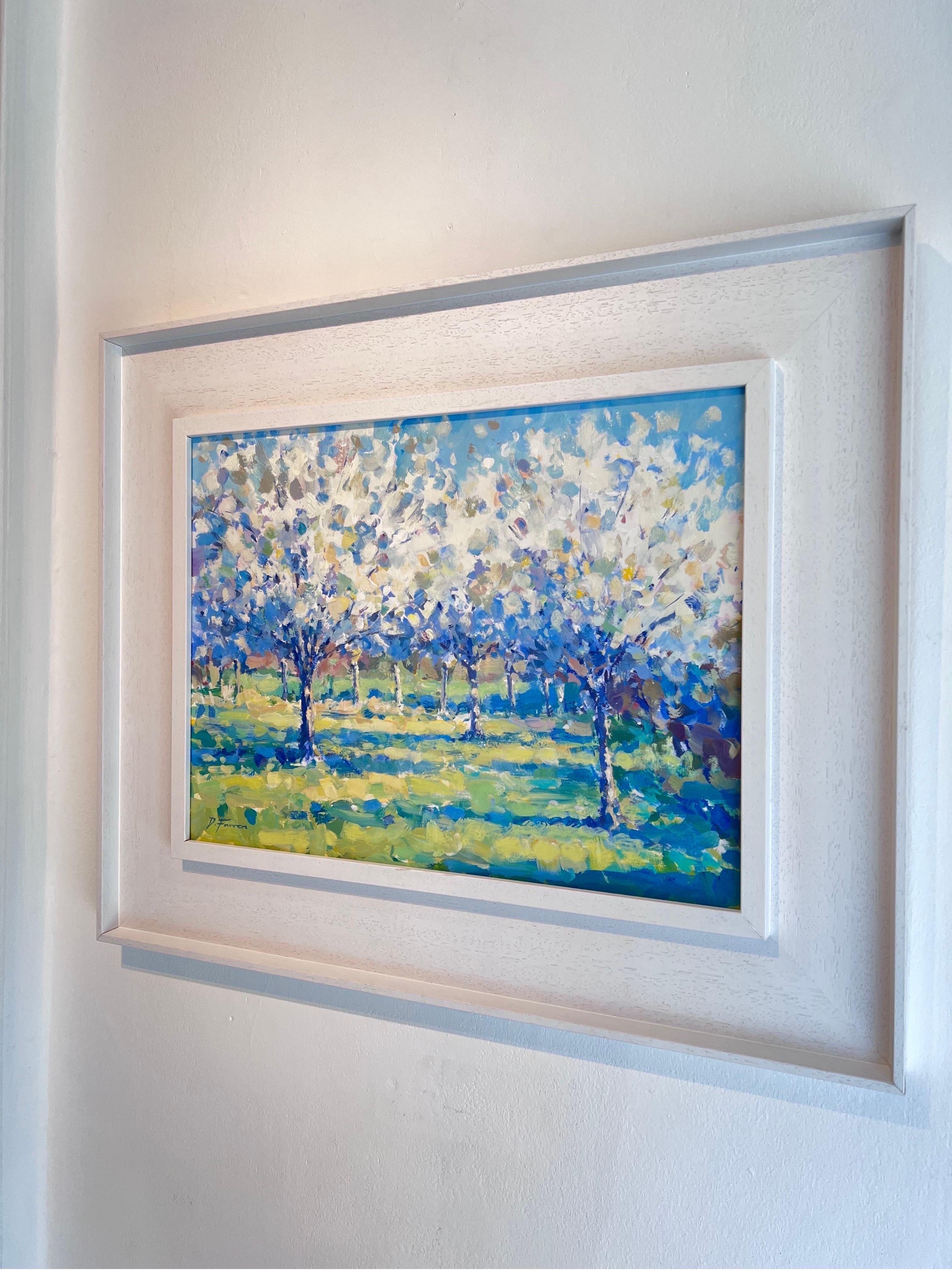 Orchard Blossom - original impressionism landscape painting-contemporary art - Impressionist Painting by David Farren