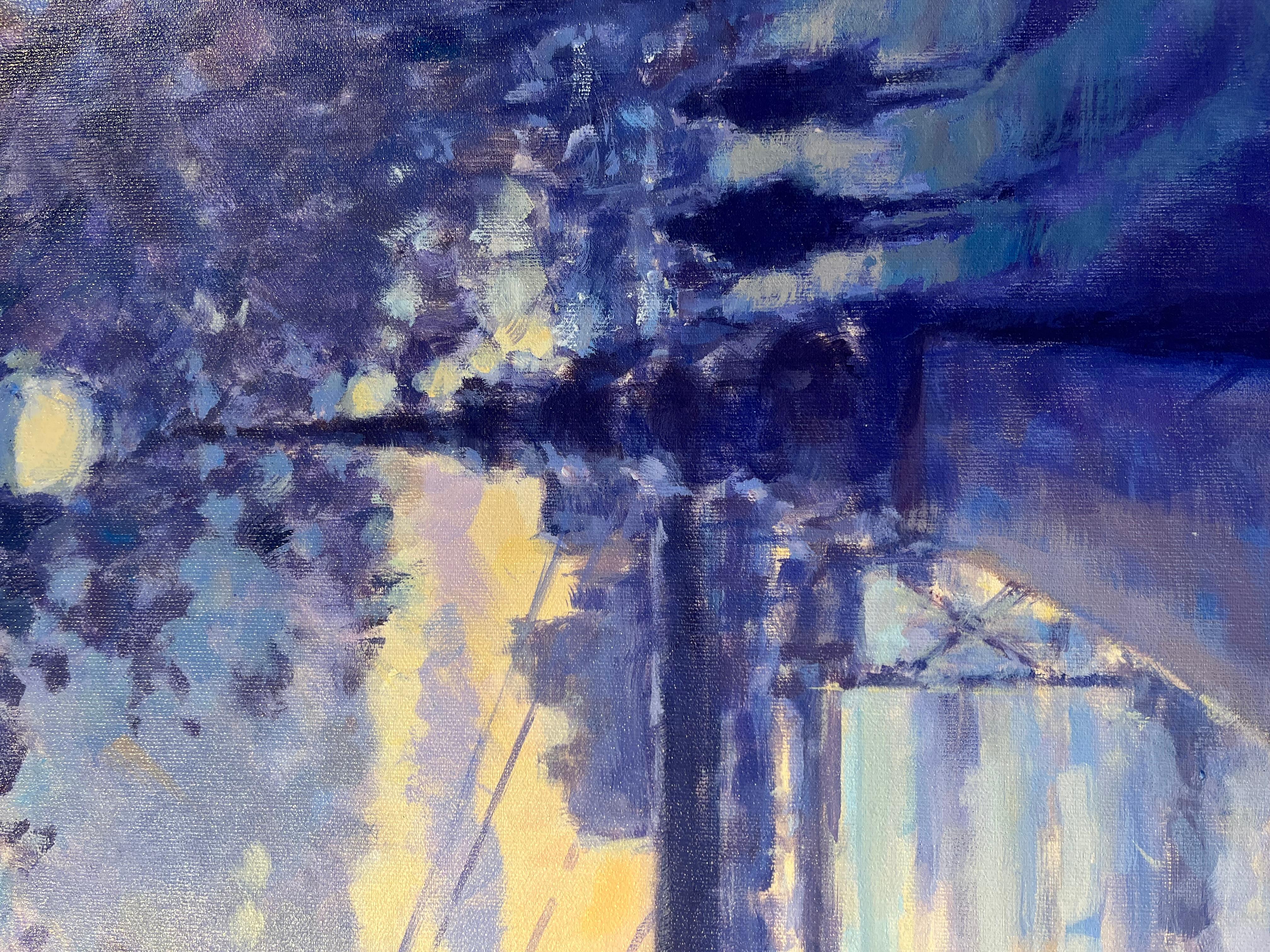 September Evening, Albert Bridge- impressionism London painting- original Art For Sale 3