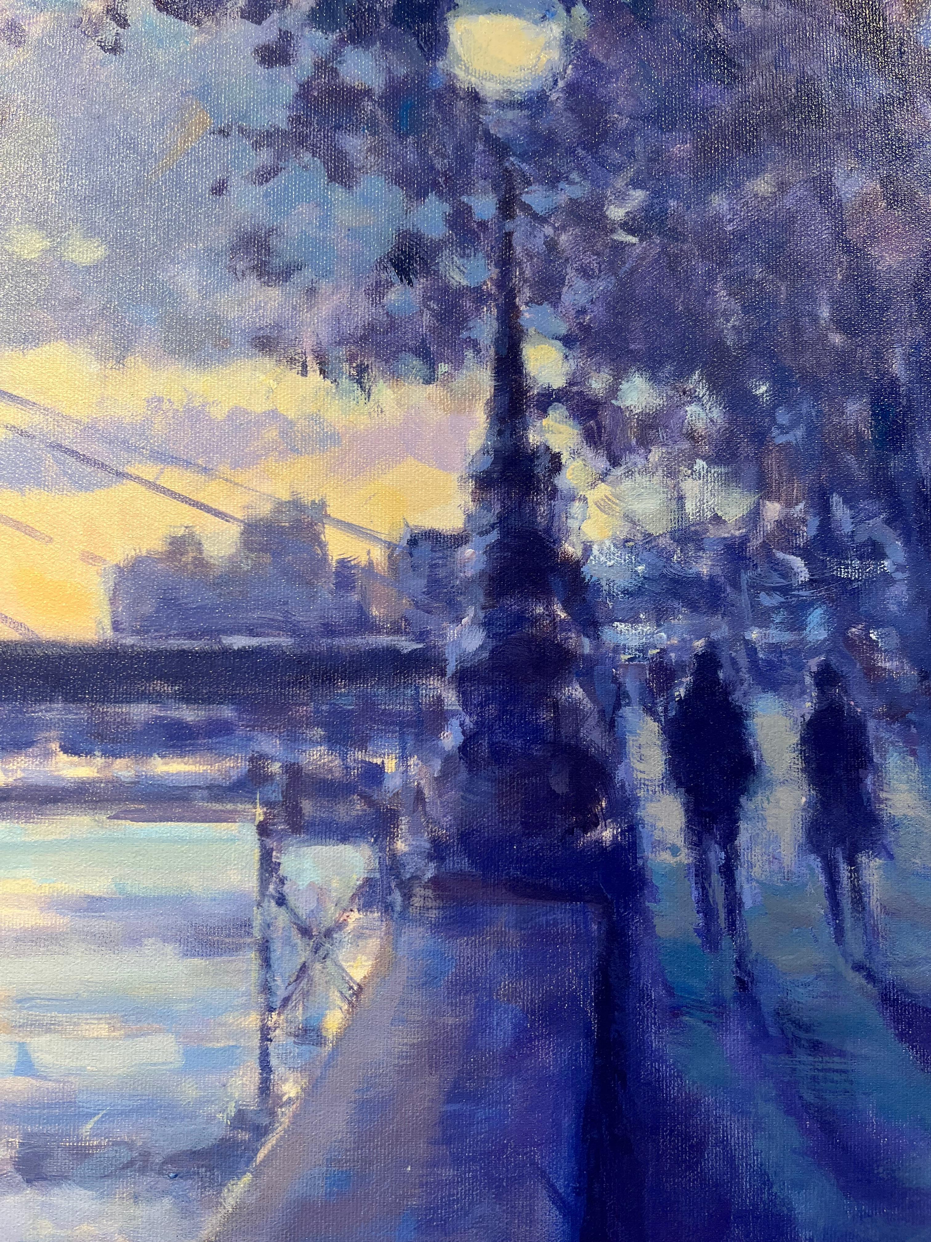 September Evening, Albert Bridge- impressionism London painting- original Art 2