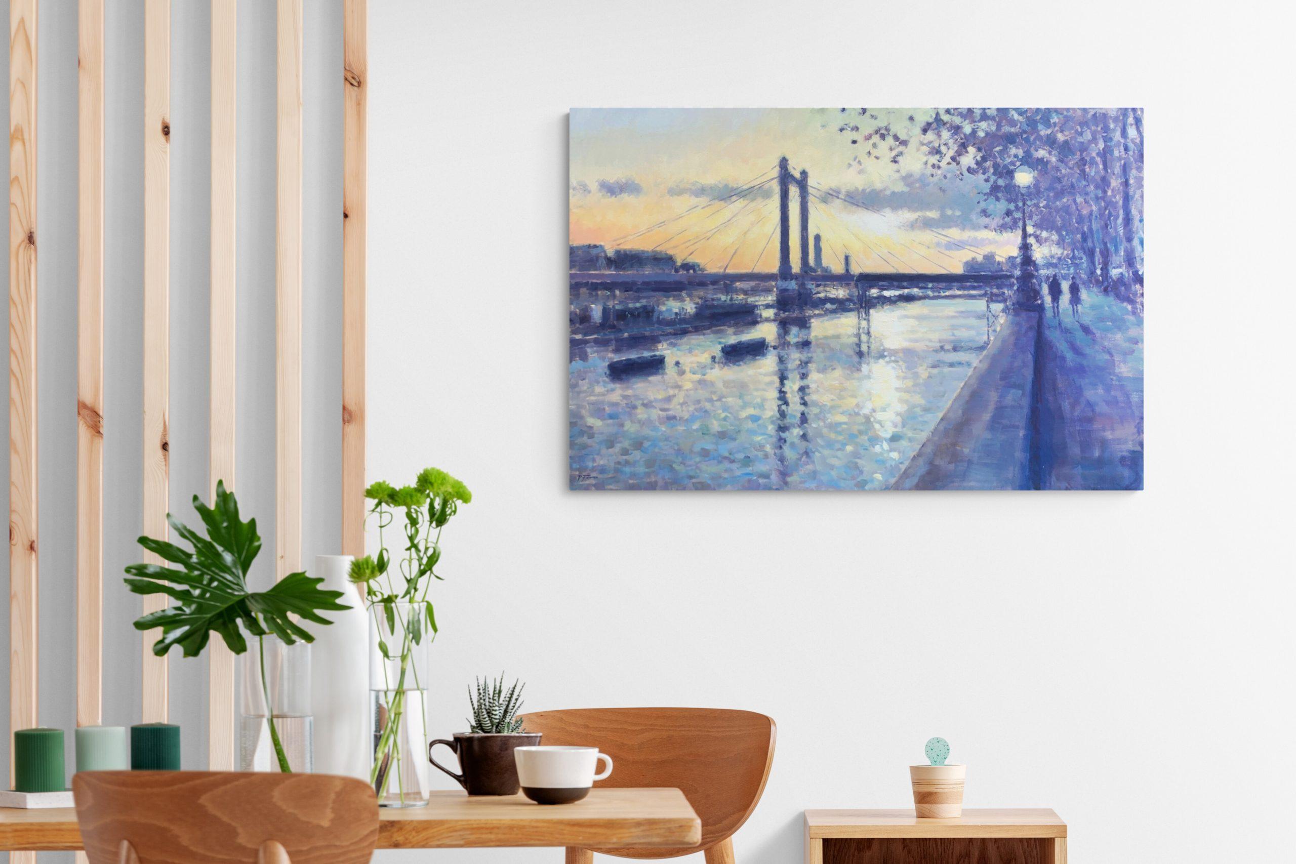 September Evening, Albert Bridge- impressionism London painting- original Art 3