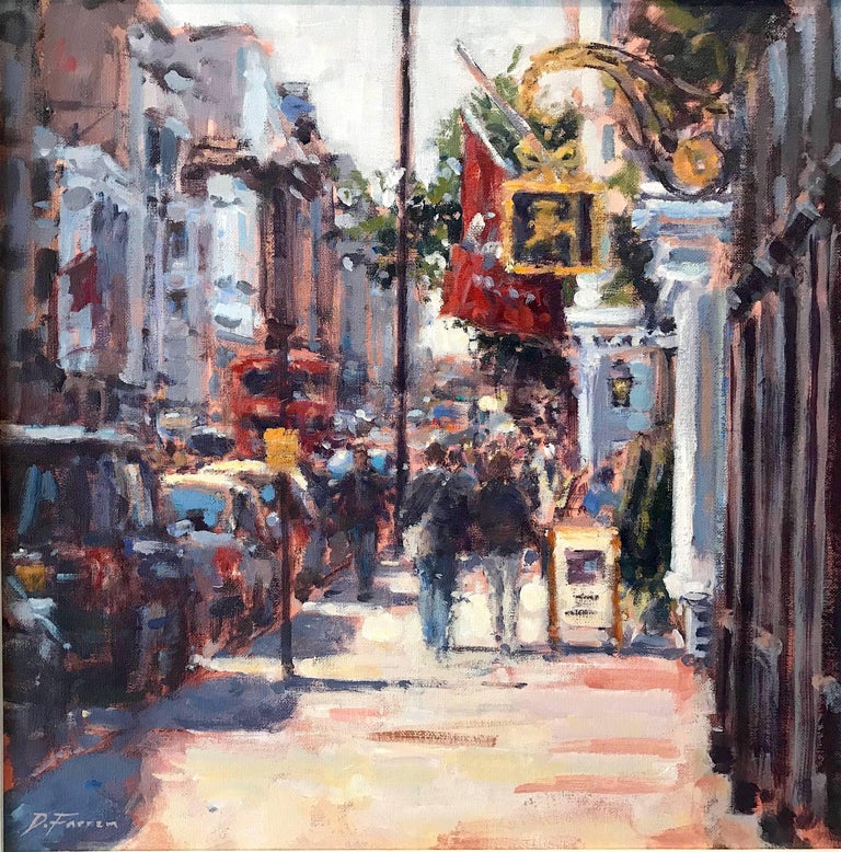 David Farren St James Street London original City landscape painting
