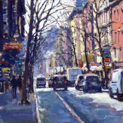 Winter Light, NYC original City landscape painting Contemporary Impressionist