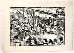 David Feinstein, Visitors' Day, WPA lithograph of NYC Public School