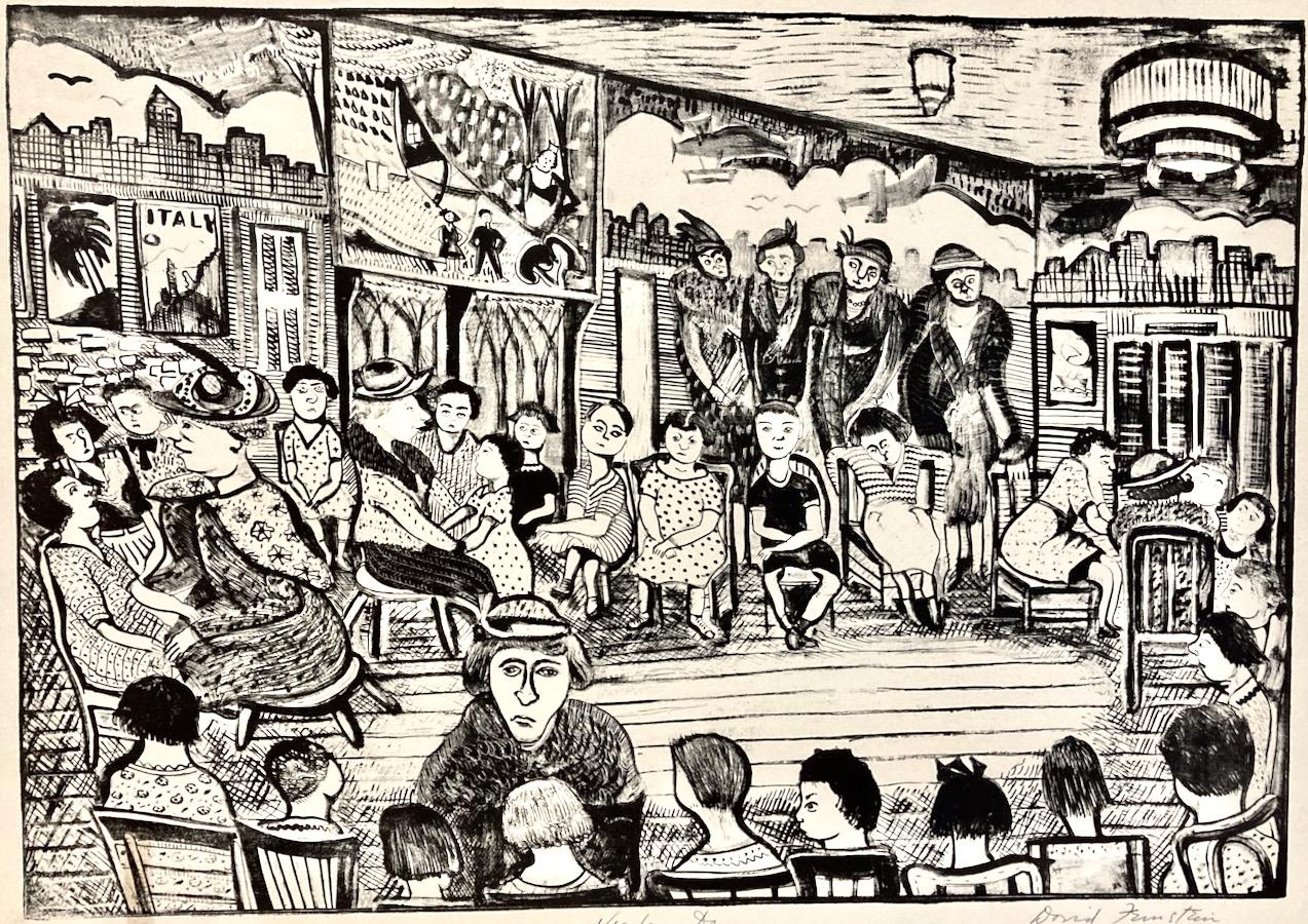 David Feinstein, Día de Visitas, litografía WPA de la Escuela Pública de NYC