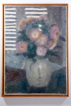 Dahlias in a Vase in the manner of Vuillard by David Fertig 