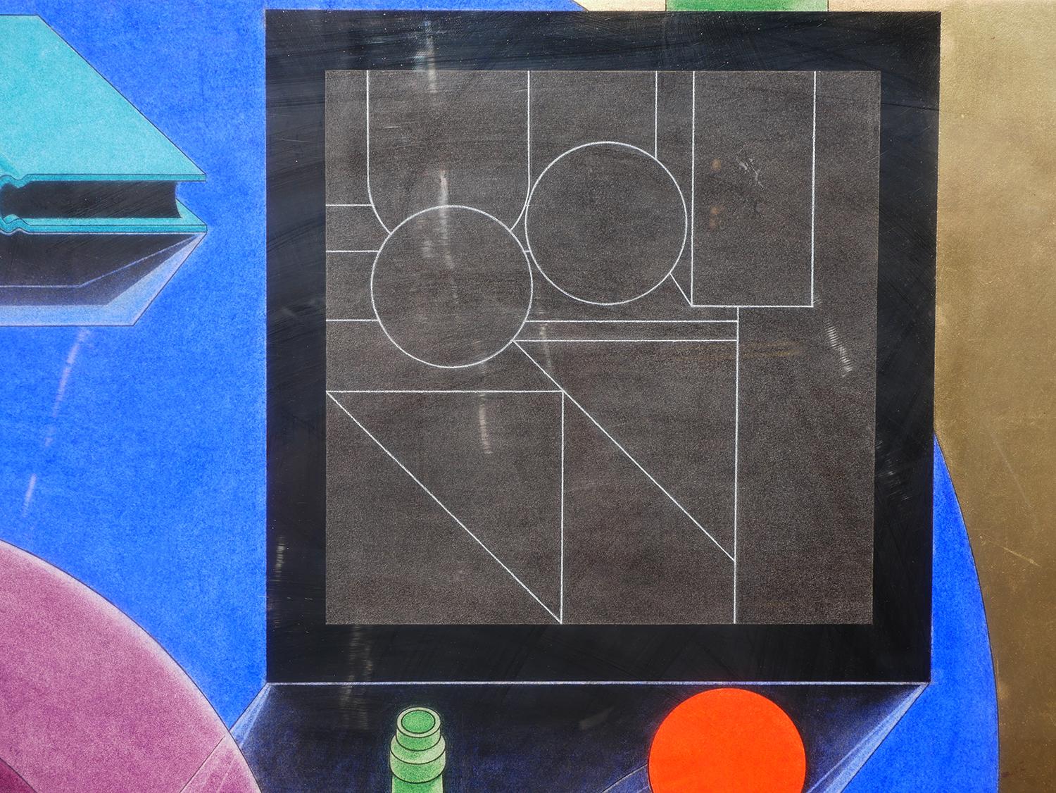 “Still Life in the Artists Studio” Modern Cubist Primary Toned Abstract Painting 7