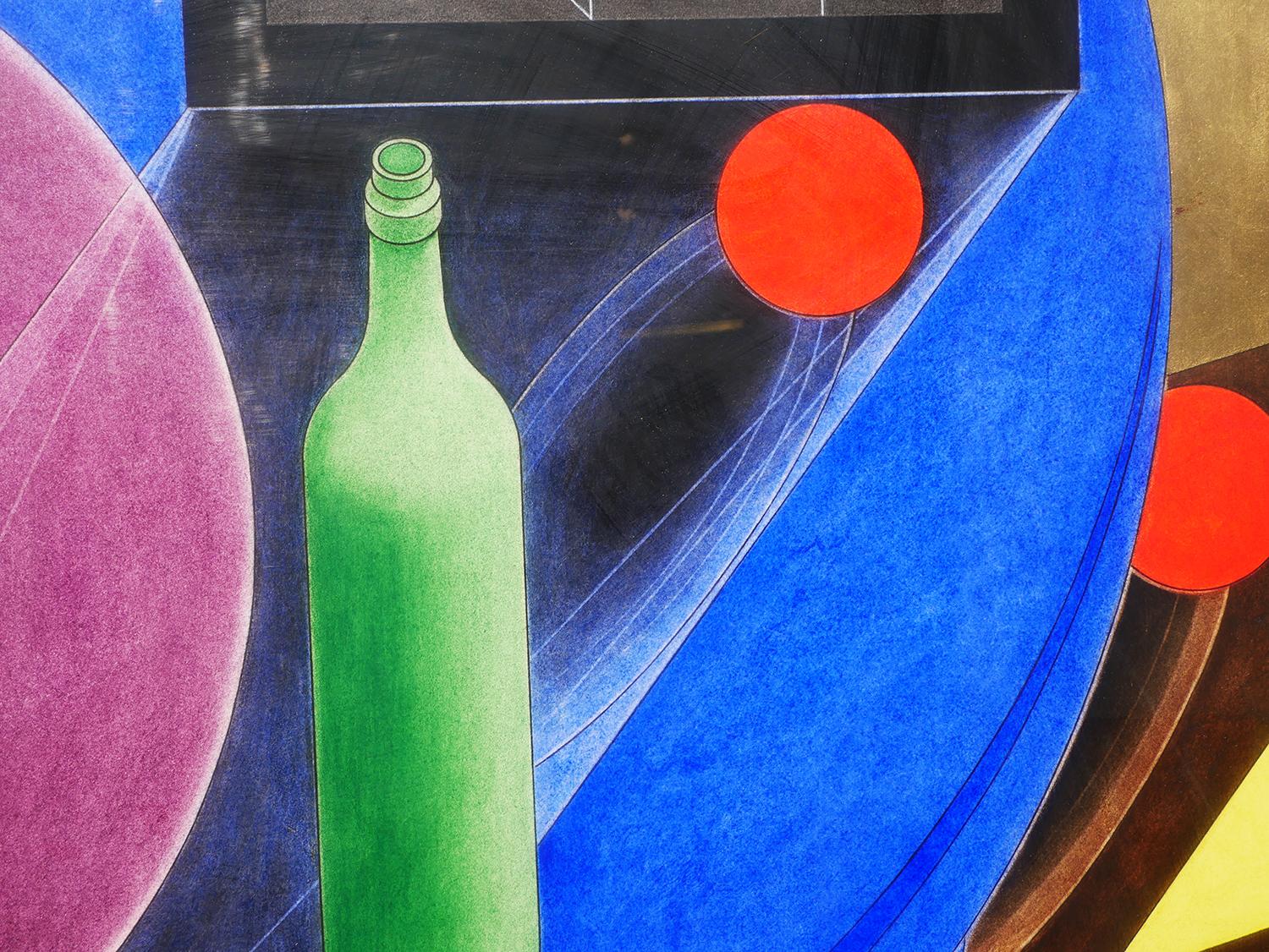 “Still Life in the Artists Studio” Modern Cubist Primary Toned Abstract Painting 5