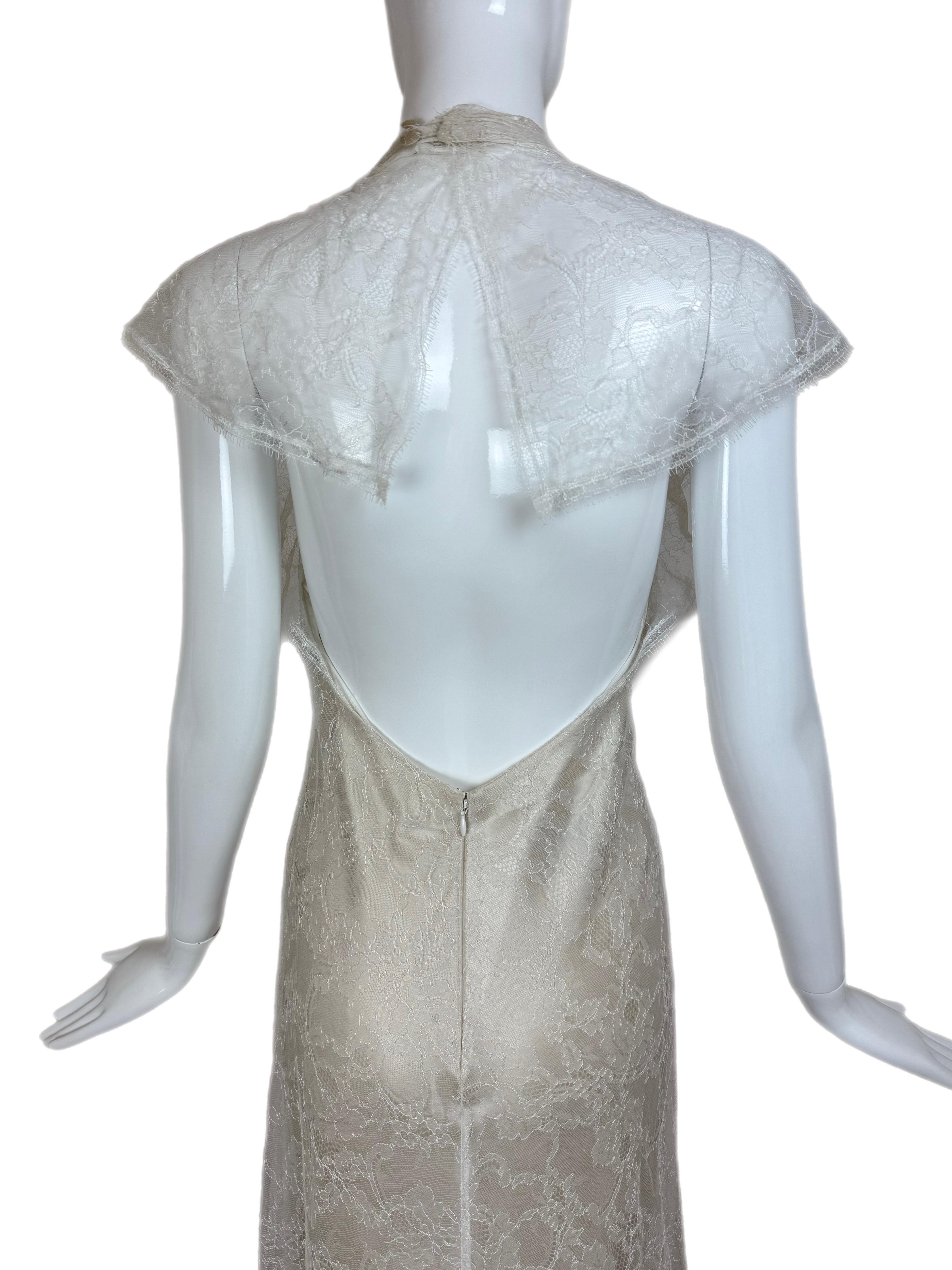 David FIELDEN 2017 Runway Sample Ivory Lace Bridal Gown Maxi Ethereal Dress (robe de mariée en dentelle ivoire) Pour femmes en vente