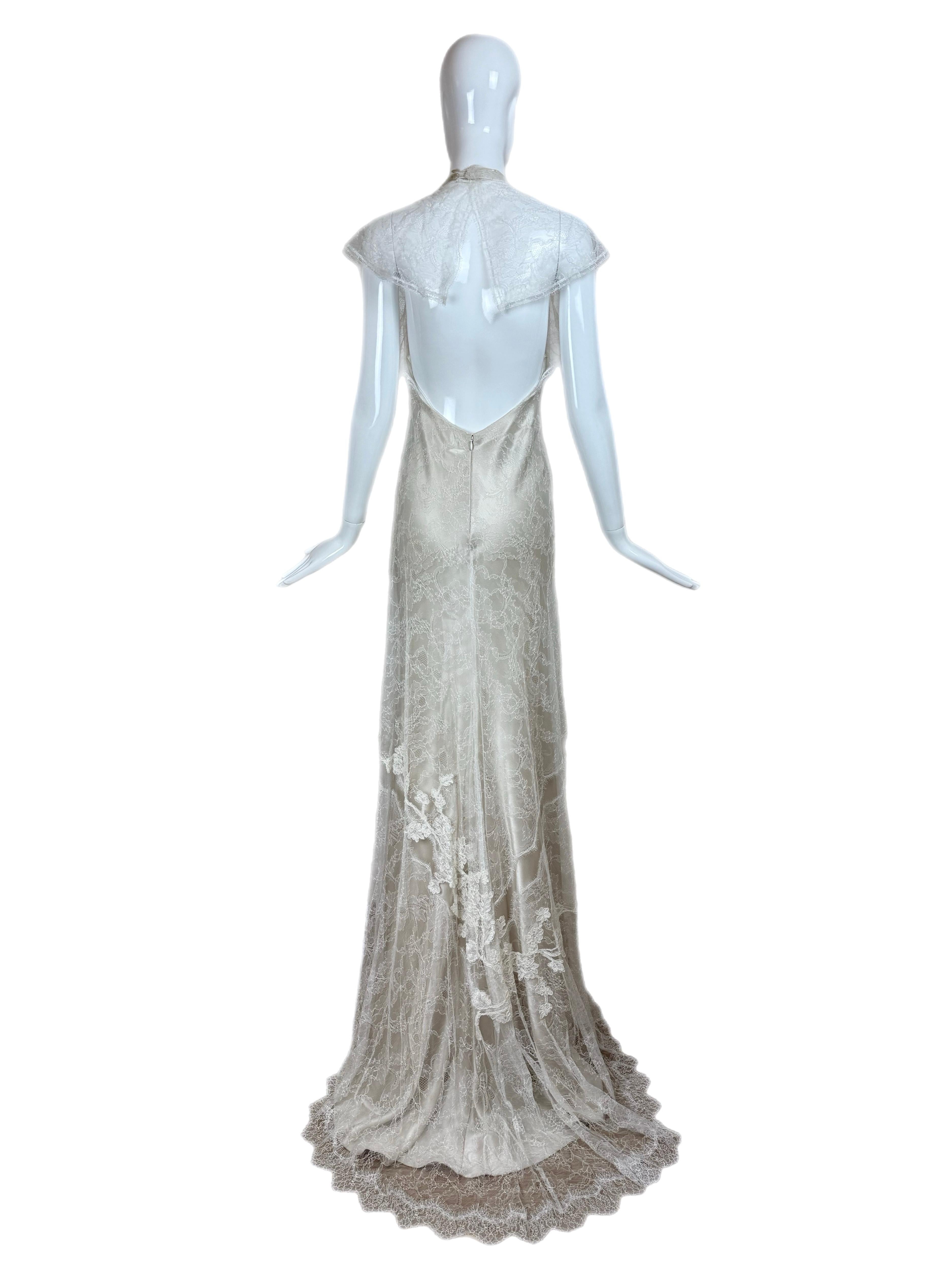 David FIELDEN 2017 Runway Sample Ivory Lace Bridal Gown Maxi Ethereal Dress (robe de mariée en dentelle ivoire) en vente 1