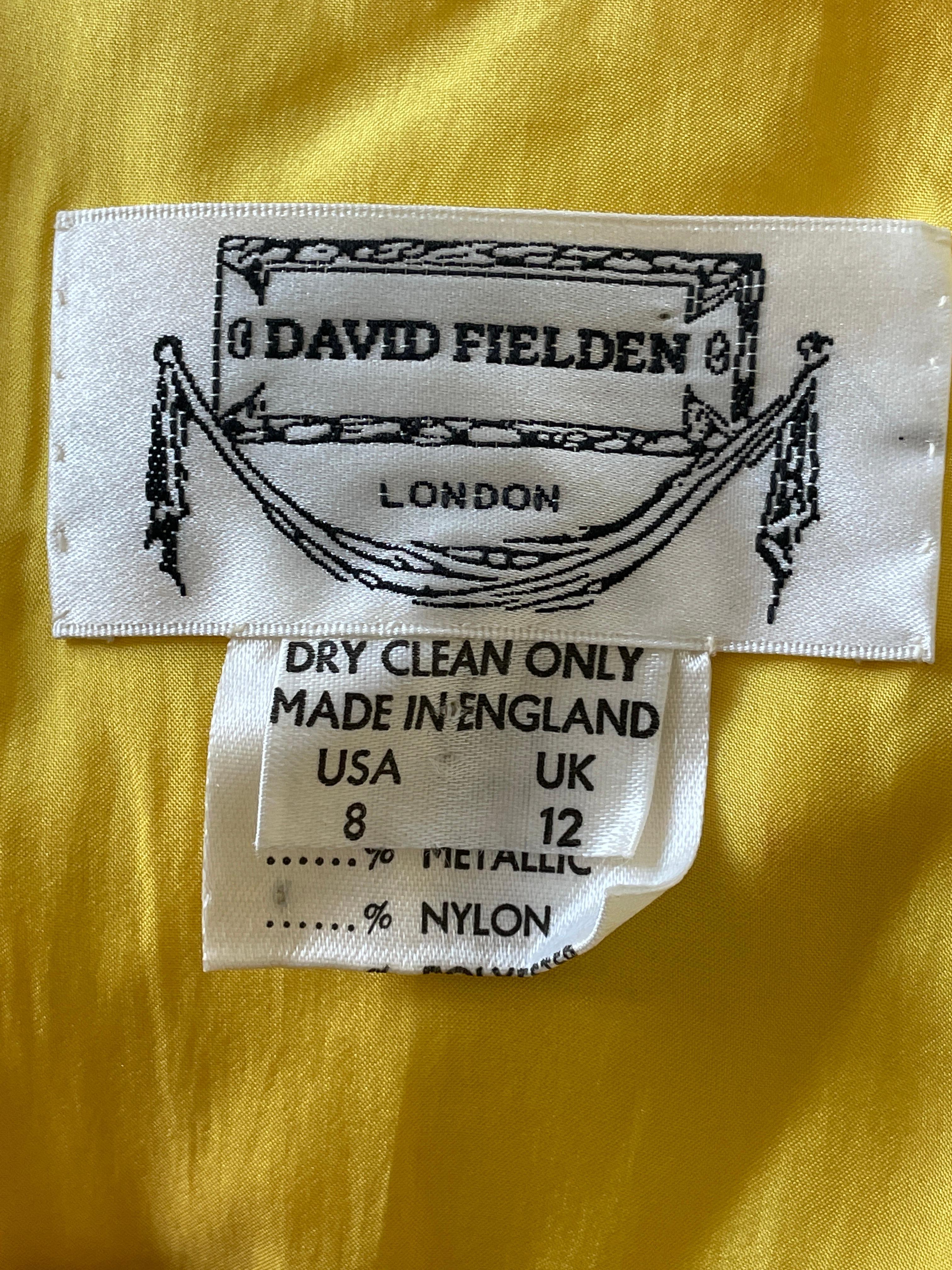 David Fielden London Yellow Silk Chiffon Strapless Dress with Matching Shawl. For Sale 5