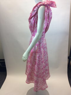 David Fielden Pink and White Stripe Silk Dress NWT