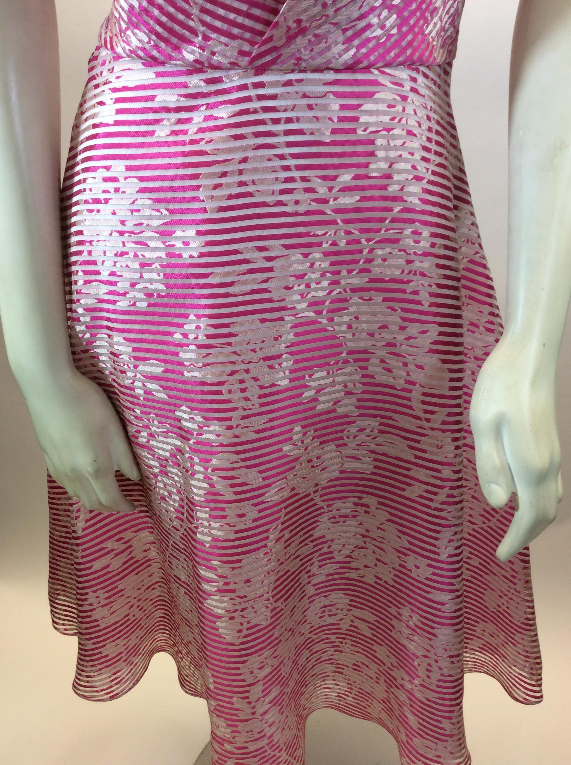 David Fielden Pink and White Stripe Silk Dress NWT 1