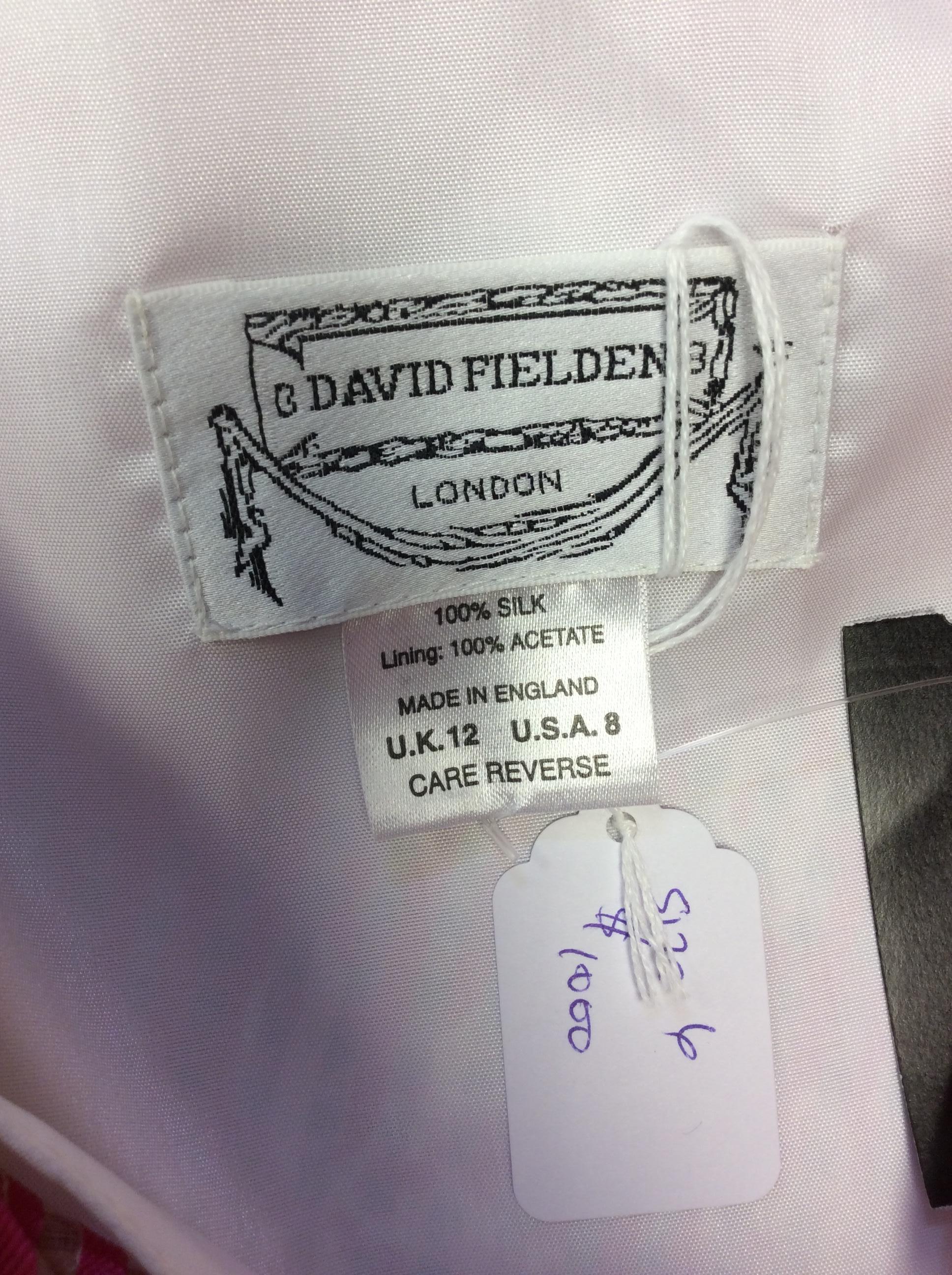 David Fielden Pink and White Stripe Silk Dress NWT 2