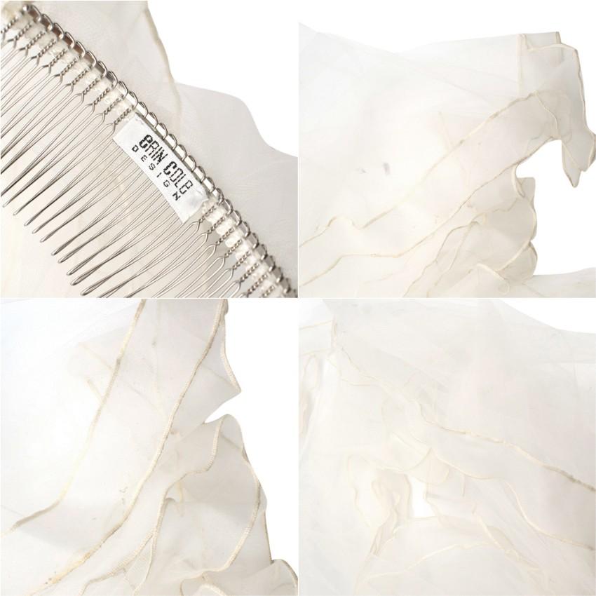 David Fielden Vintage Style Silk Crepe Lace Trimmed Wedding Dress - Size US 8 For Sale 1