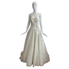 DAVID FIELDEN Wedding Dress Bridal Gown Sample Ivory Floral Ballgown
