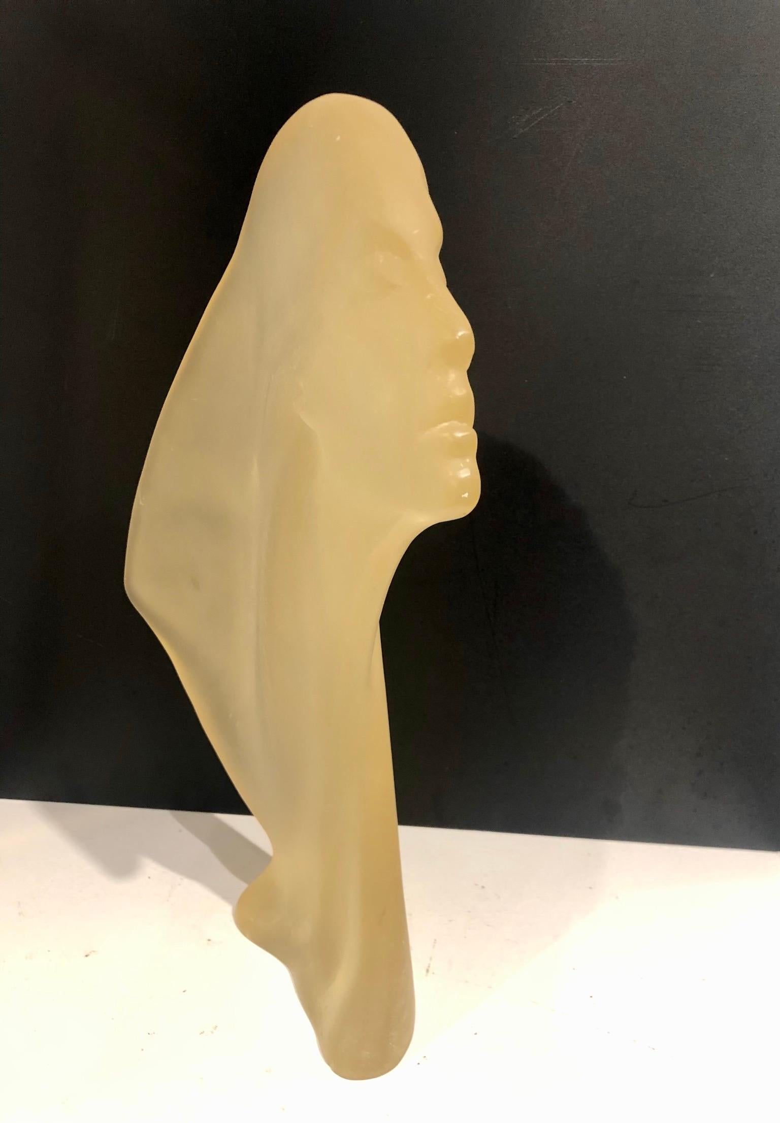 American David Fisher 1962 Stargazer Mate Lucite Sculpture Bust Art Deco Woman For Sale