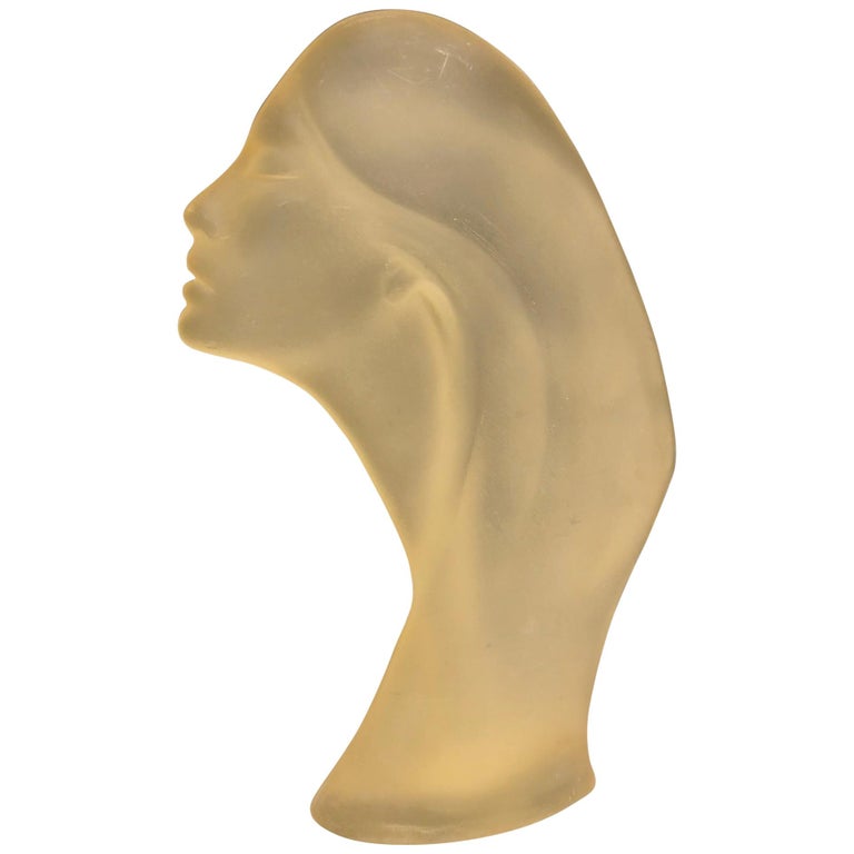 David Fisher 1962 Stargazer Mate Lucite Sculpture Bust Art Deco