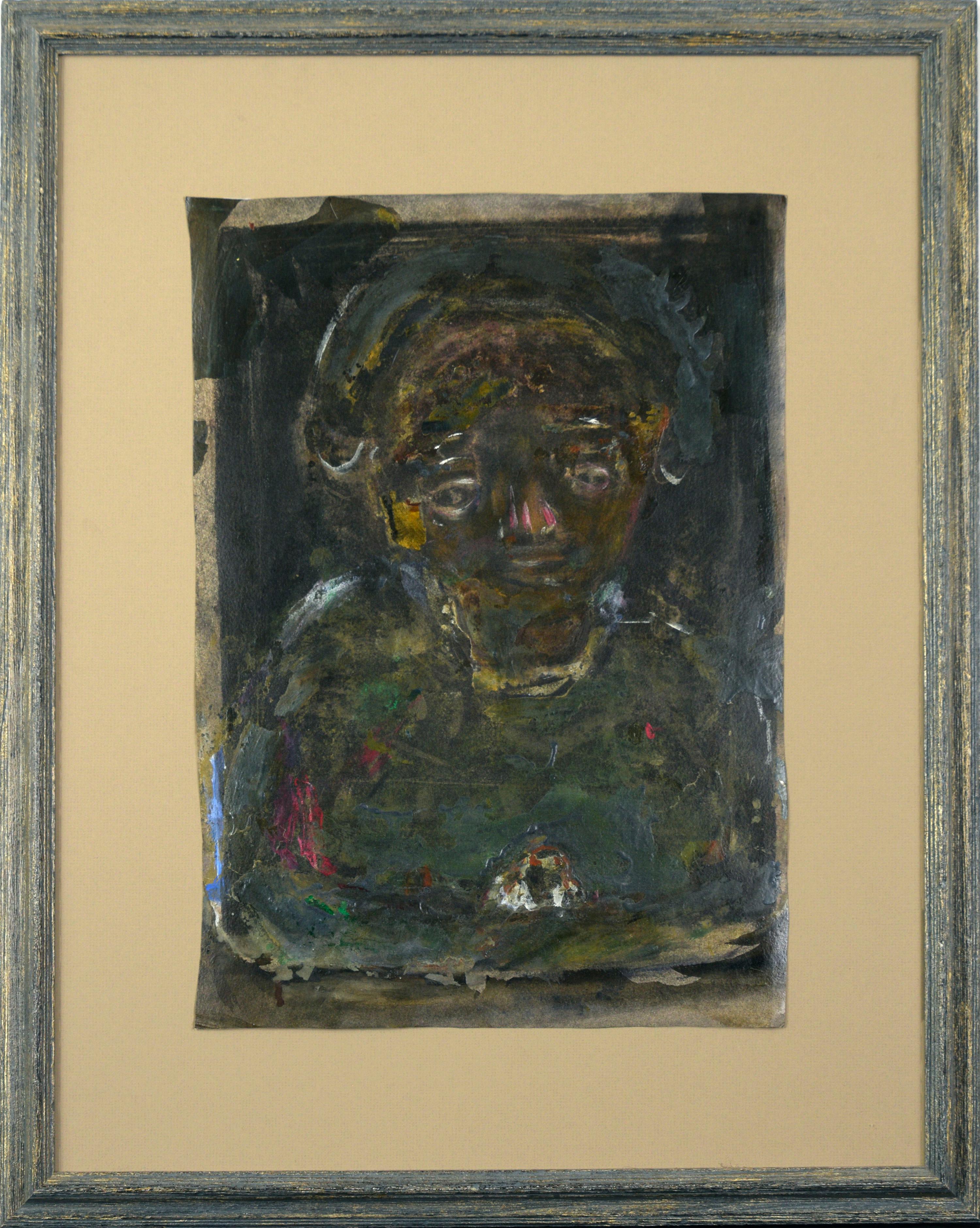 David Fludd Figurative Painting – Abstraktes Porträt ohne Titel