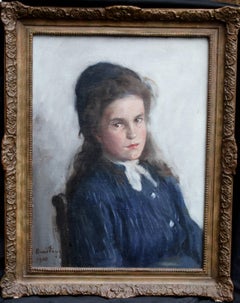 Portrait of a Girl - Scottish Edwardian Impressionist art oil painting