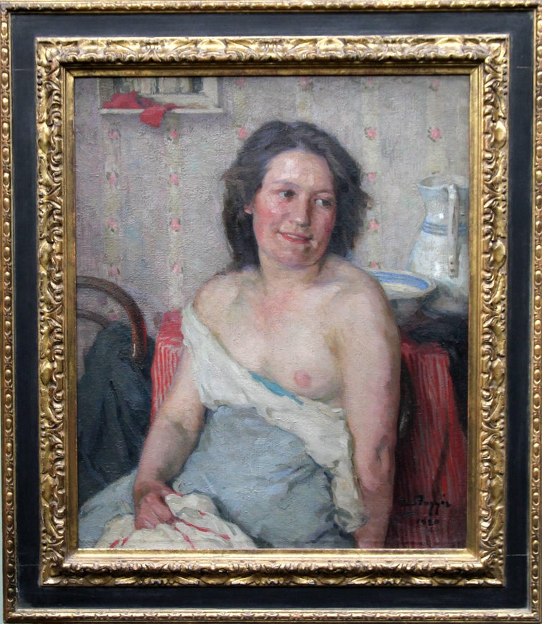 David Foggie Portrait Of Woman Bathing Scottish 20 S