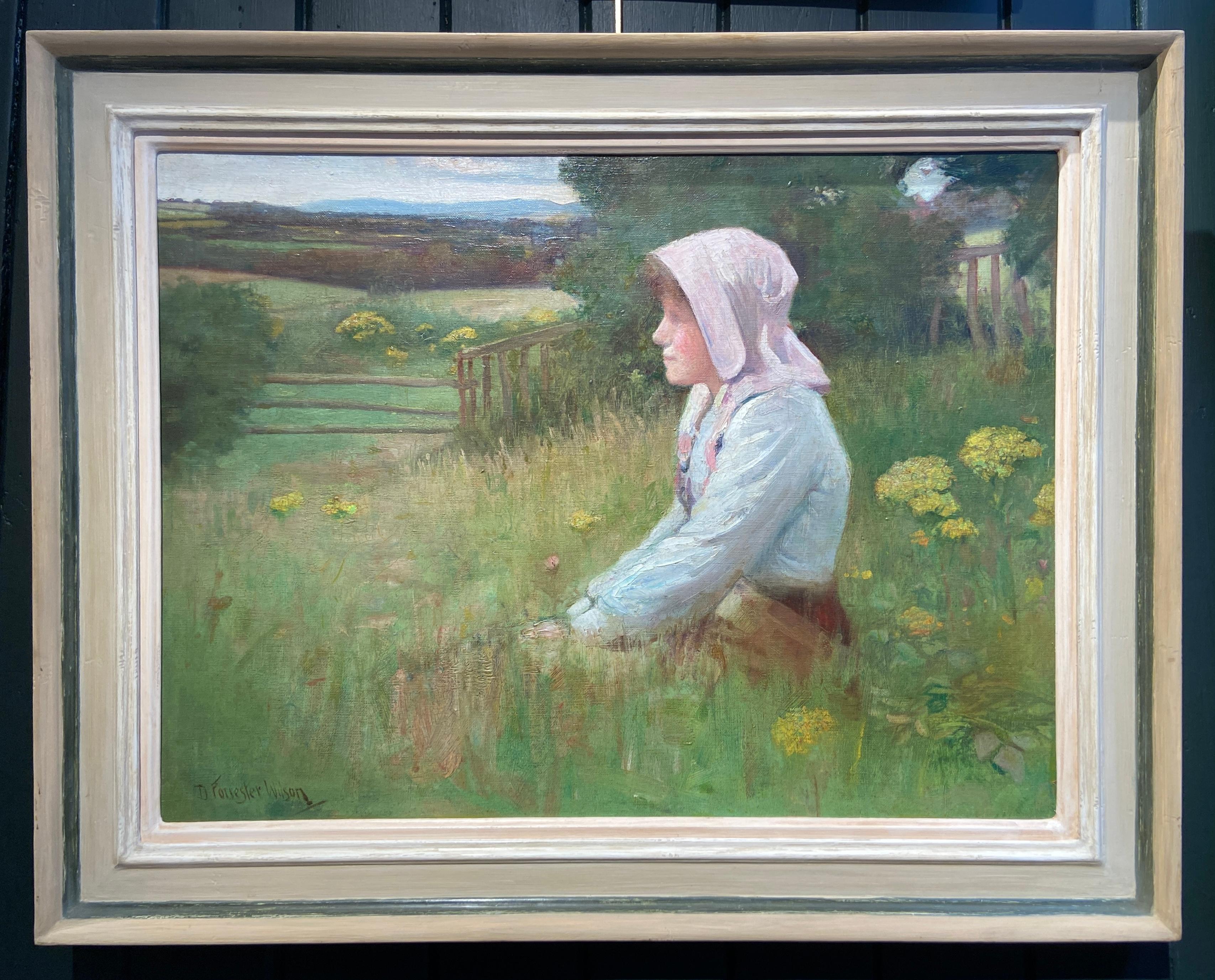 Nebbia d'estate, olio originale dei primi del Novecento - Painting di David Forrester Wilson