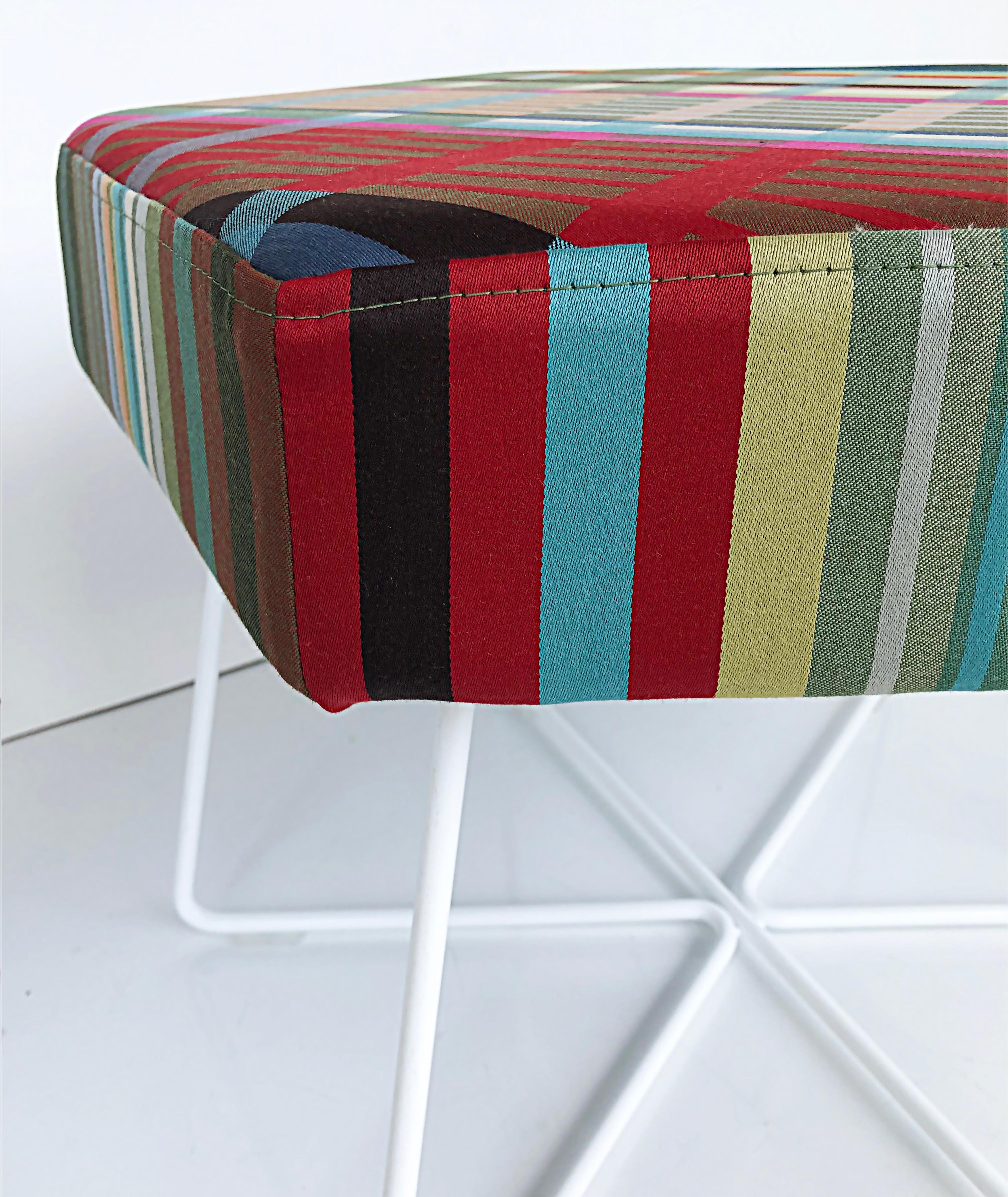 American David Fox Alexander Herman Miller Pollen Stools, Girard Fabric