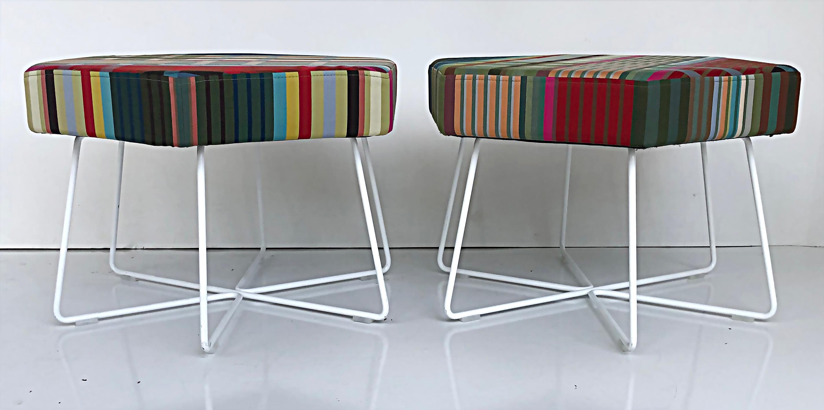 David Fox Alexander Herman Miller Pollen Stools, Girard Fabric In Good Condition In Miami, FL