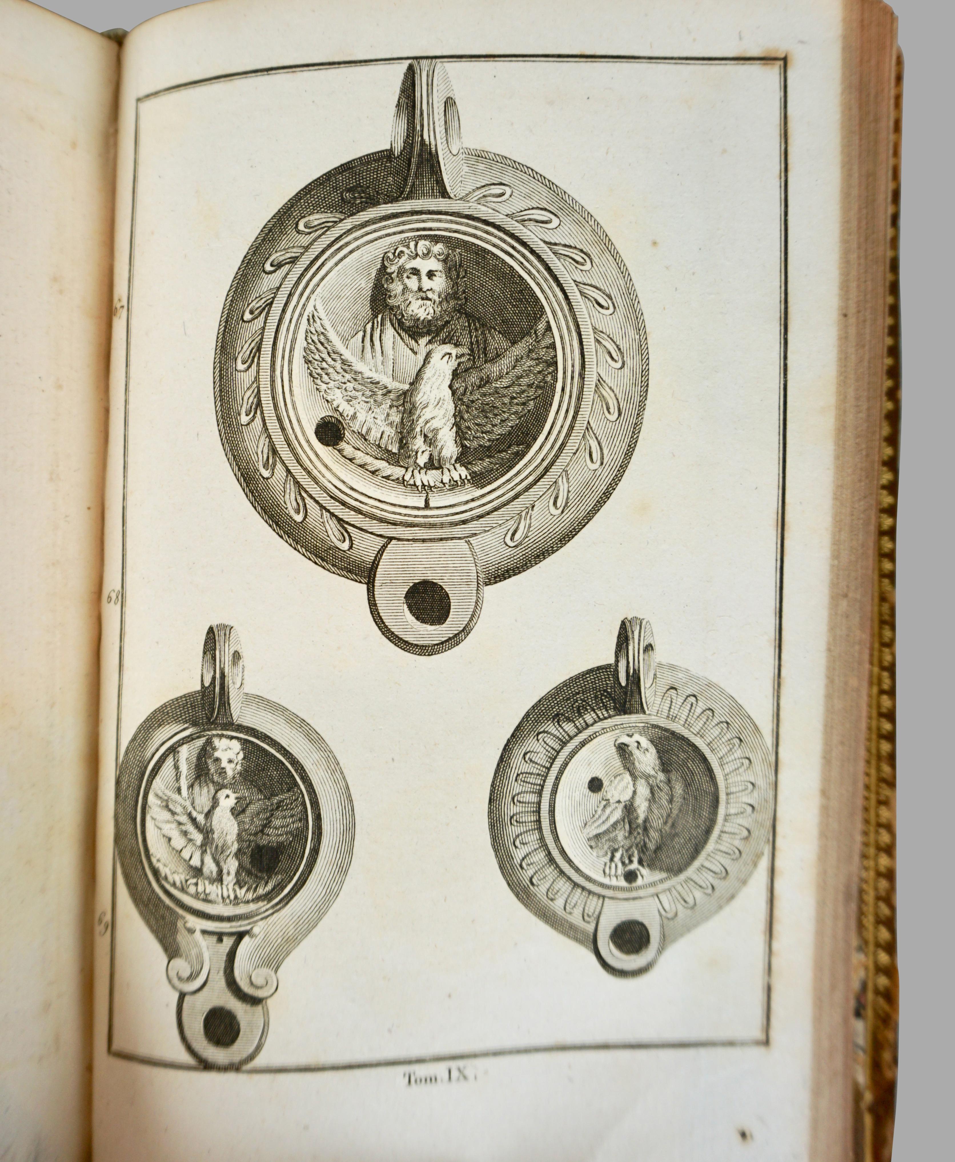David, Francois-Anne Les Antiquités d'Herculanum 12 Volumes Reliures d'époque en vente 10