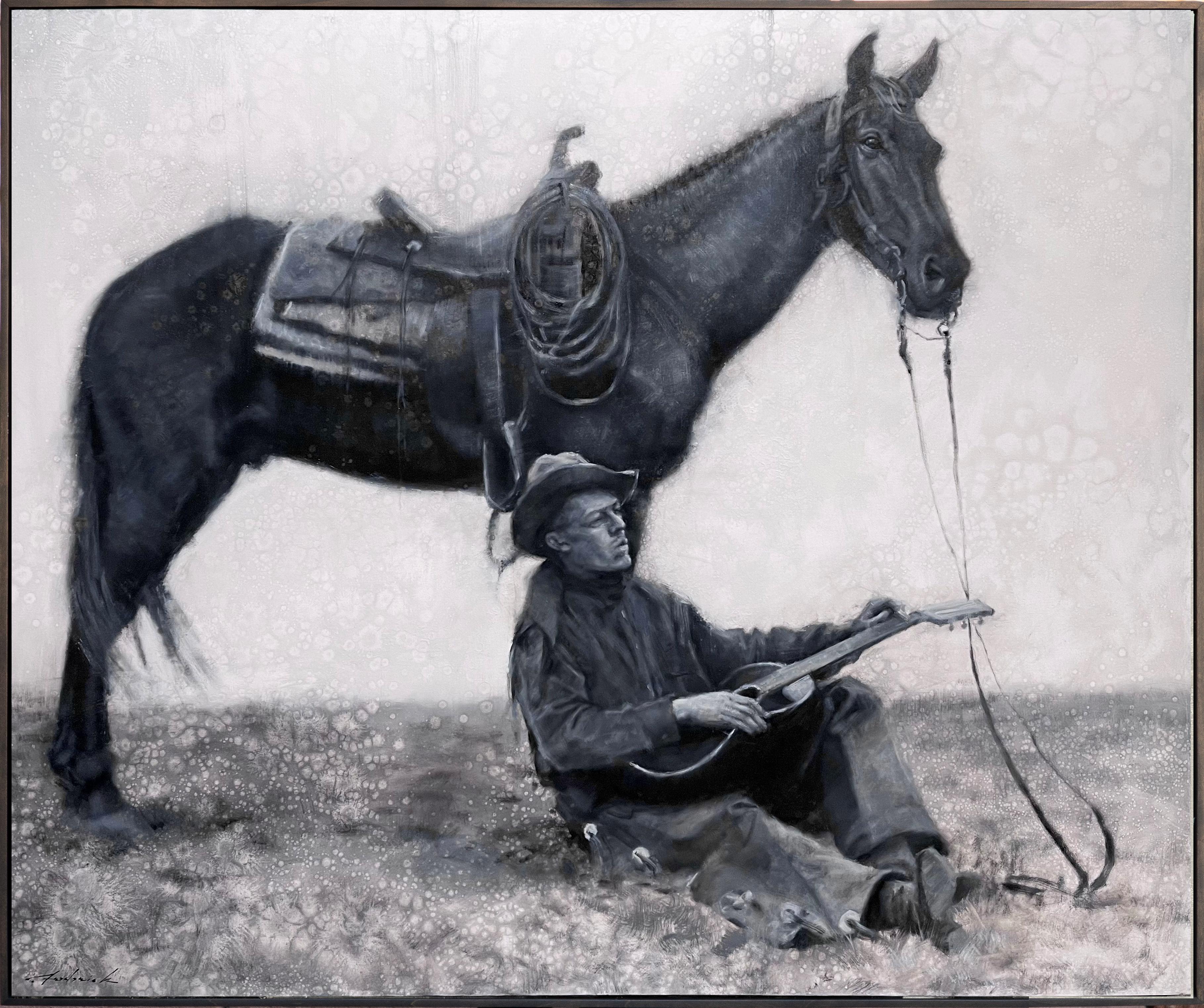 La canzone del cowboy - Painting di David Frederick Riley