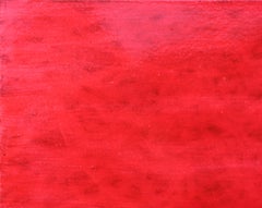 Abstraktes modernes rotes und schwarzes quadratisches Leinwandgemälde mit eingeschnittener Kante