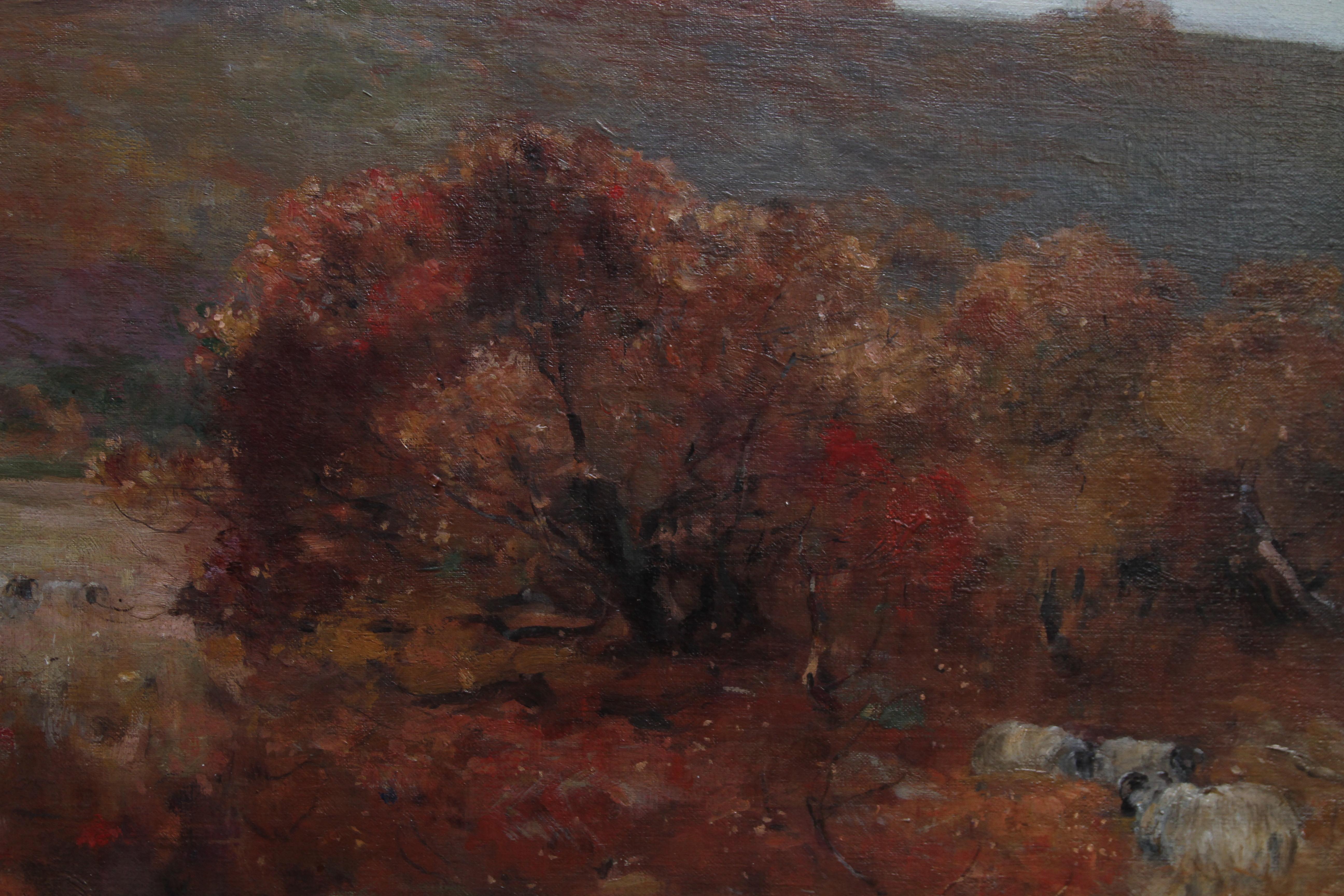 Pastoral Landscape - Scottish art 1900 Impressionist landscape oil painting  For Sale 3