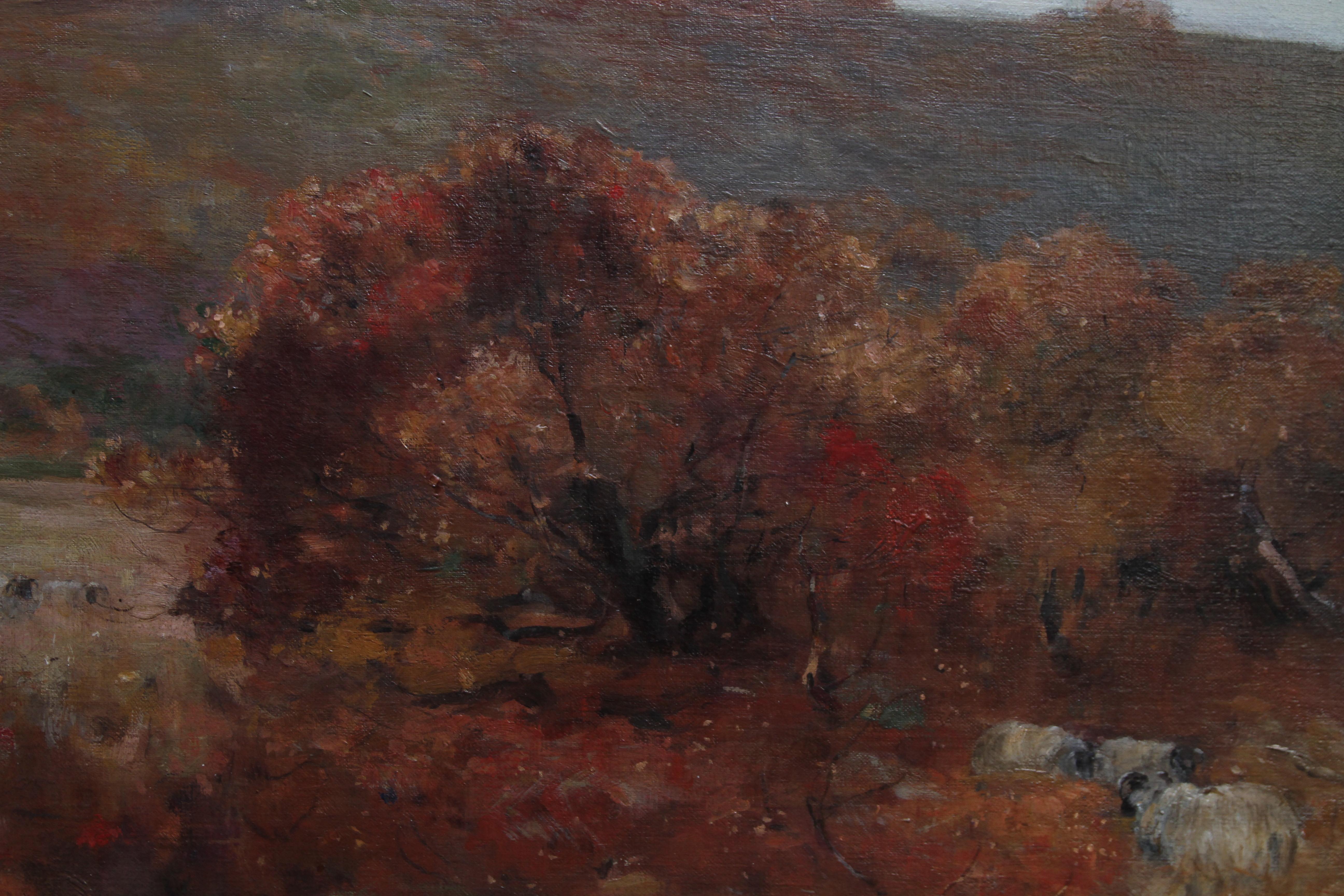 Paysage pastoral - Art écossais 1900 Peinture à l'huile impressionniste de paysage en vente 2