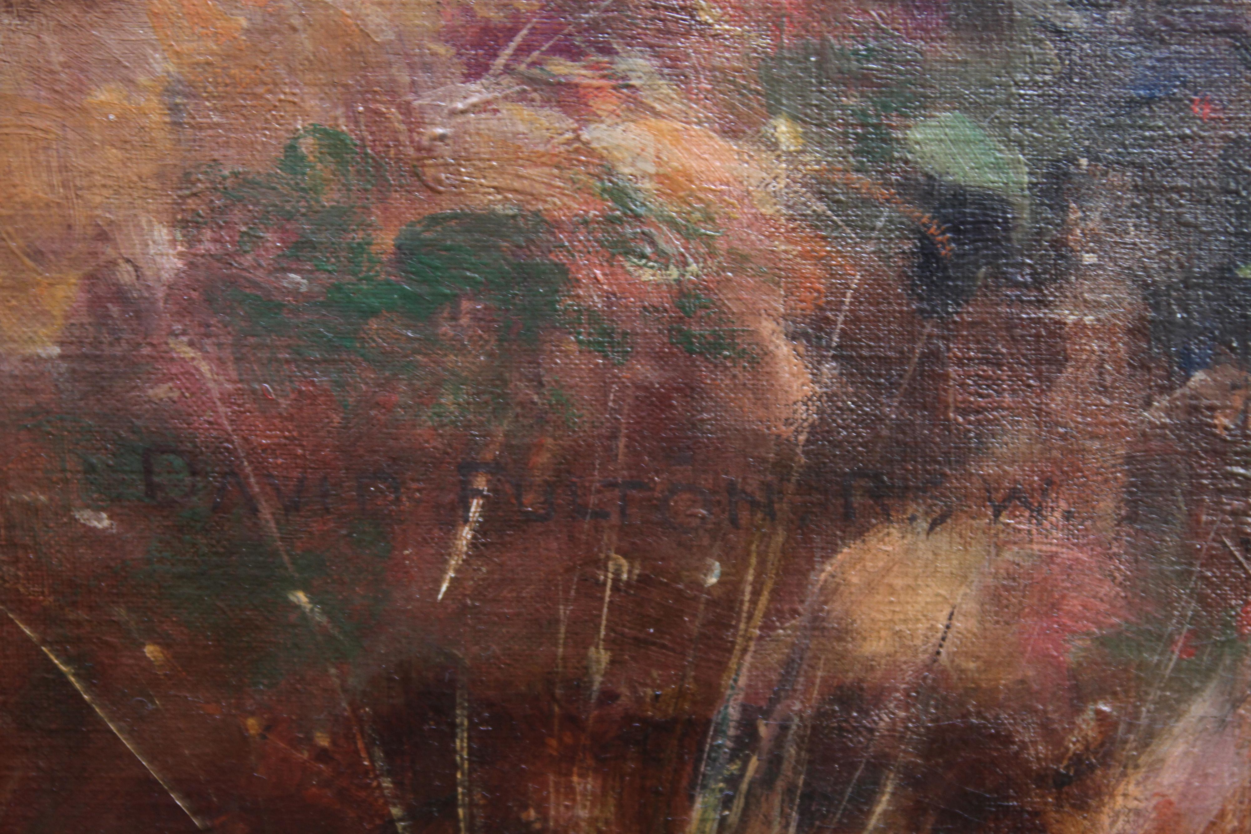 Pastoral Landscape - Scottish art 1900 Impressionist landscape oil painting  For Sale 5