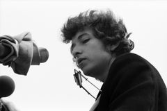Vintage Bob Dylan, Black & White Photograph in Newport, RI, Summer of 1965