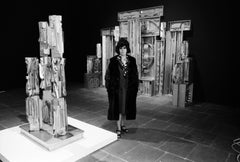 Vintage Sculptor Louise Nevelson, Black & White Portrait, Photographed in New York, 1967