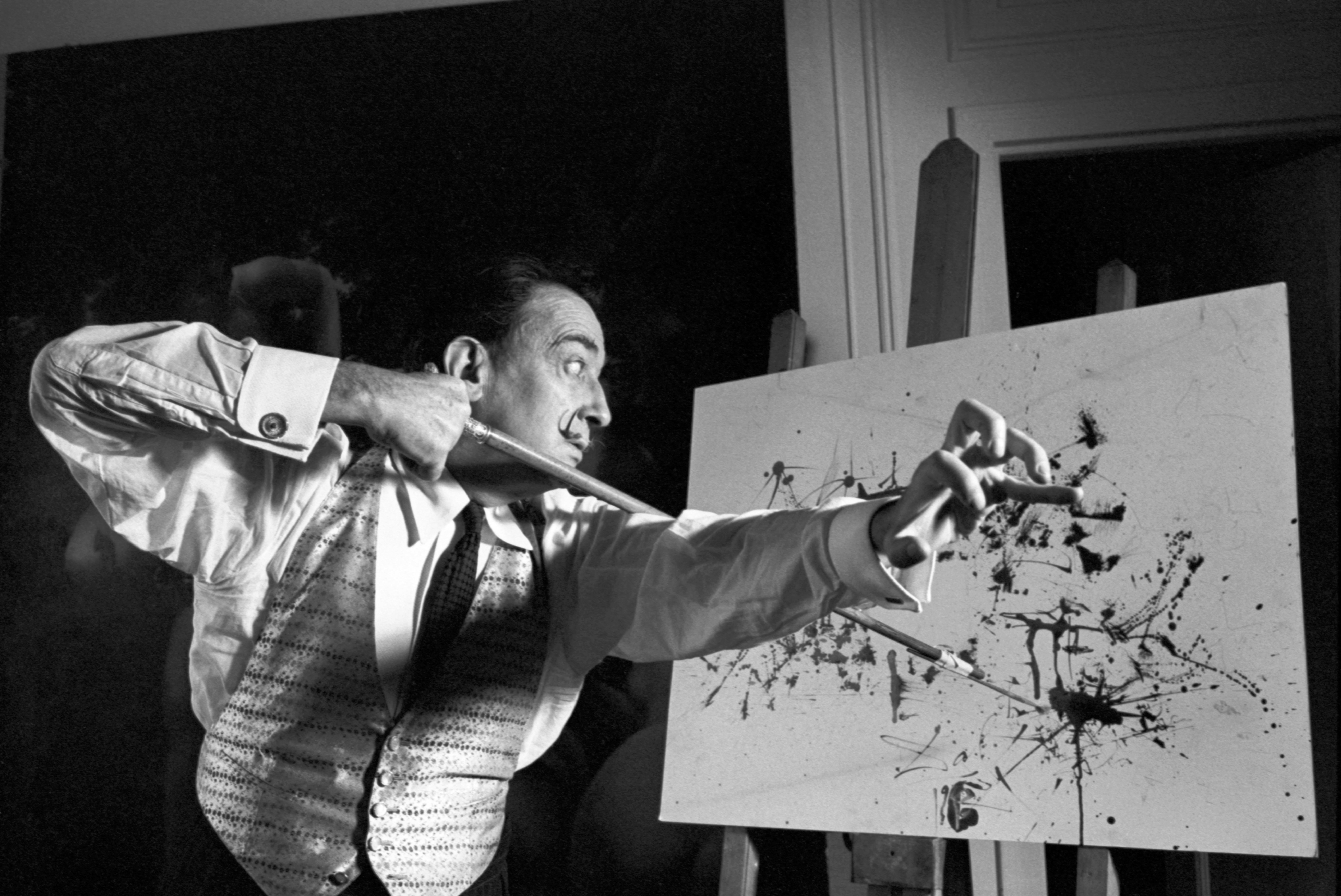 David Gahr Portrait Photograph - Surrealist Salvador Dali, Black & White Portrait, Photographed in New York, 1962