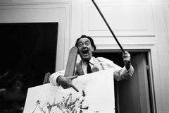 Surrealist Salvador Dali, Black & White Portrait, Photographed in New York, 1962