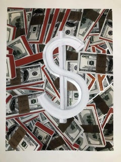 The Dollar Sign and Money by David Gamble - Pop Art - Painting